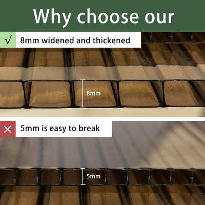 Aoodor Wall Mount Gazebo Outdoor Pergola Polycarbonate Gazebo Panels Canopy 2 Aoodor Wall Mount Gazebo Outdoor Pergola Polycarbonate Gazebo Panels Canopy - Image 2