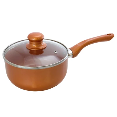 Better Chef 2 Qt. Copper Colored Ceramic Coated Saucepan With Glass Lid 2 Better Chef 2 Qt. Copper Colored Ceramic Coated Saucepan With Glass Lid - Image 2