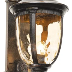 John Timberland Bellagio Vintage Rustic Outdoor Wall Light Fixture Veranda Bronze Dual Scroll Arm 24" Champagne Hammered Glass For Post Exterior Barn -Sunnydaze Decor Store GUEST 173de11a ea39 4b7e ac94 d275441319fd