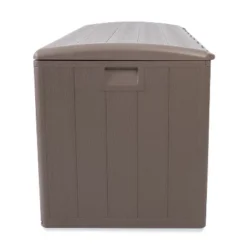 Plastic Development Group 105-Gallon Weather-Resistant Resin Outdoor Storage Patio Deck Box With Gas Shock Lid, Driftwood Gray -Sunnydaze Decor Store GUEST 1775e3f9 0a89 4991 b68c a58c612efa84