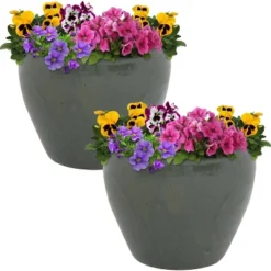 Sunnydaze Decor Sunnydaze Chalet Outdoor/Indoor High-Fired Glazed UV- And Frost-Resistant Ceramic Planters With Drainage Holes - 2-Pack 9 Sunnydaze Decor Sunnydaze Chalet Outdoor/Indoor High-Fired Glazed UV- And Frost-Resistant Ceramic Planters With Drainage Holes - 2-Pack -Sunnydaze Decor Store GUEST 17d97f93 5c79 4363 a1fa 6520e67be2fc