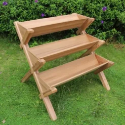 39" Wide Rectangular Planter 3 Tier Brown - Merry Products -Sunnydaze Decor Store GUEST 185b85df 268e 487c 9d98 da4666f58269