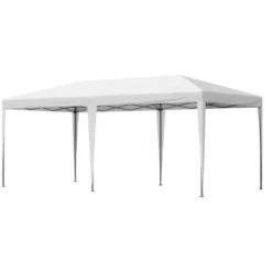 Outsunny 10' X 20' Pop Up Canopy With Sturdy Frame, UV Fighting Roof, Carry Bag For Patio, Backyard, Beach, Garden, White -Sunnydaze Decor Store GUEST 18fa6a10 d6a5 4794 ae08 cf51c03406c2