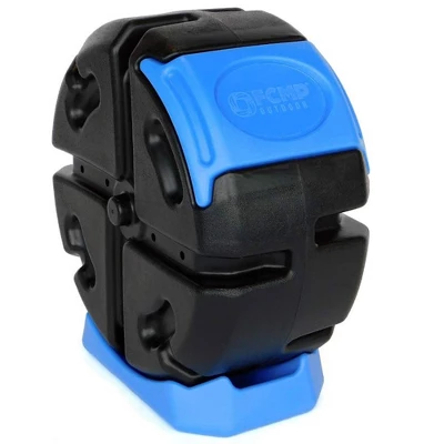 FCMP Outdoor RC2000WB-BLU 19-Gal Plastic Single Chamber Half Size Rolling Composter Outdoor Rotating Garden Compost Bin, Black/Blue (2 Pack) 2 FCMP Outdoor RC2000WB-BLU 19-Gal Plastic Single Chamber Half Size Rolling Composter Outdoor Rotating Garden Compost Bin, Black/Blue (2 Pack) - Image 2