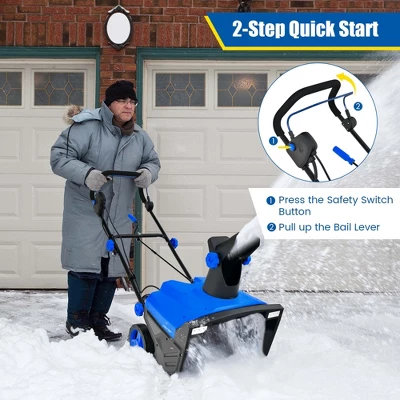 Costway 20" Electric Snow Thrower 120V 15Amp Snow Blower W/180° Rotatable Chute 2 Lights 5 Costway 20" Electric Snow Thrower 120V 15Amp Snow Blower W/180° Rotatable Chute 2 Lights - Image 5