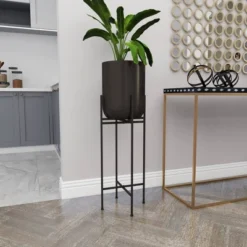 Olivia & May Modern With Stand Iron Planter Pots Black 28 Olivia & May Modern With Stand Iron Planter Pots Black -Sunnydaze Decor Store GUEST 1ac07293 31eb 43a0 9ea8 5c3f8d6b83a7