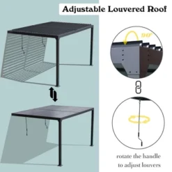 Aoodor Outdoor Louvered Pergola Adjustable Louvered Sloping Roof Wall-Mounted Pergola 14 Aoodor Outdoor Louvered Pergola Adjustable Louvered Sloping Roof Wall-Mounted Pergola -Sunnydaze Decor Store GUEST 1ac92571 0a96 45a9 bd0e ad319d00ac7c