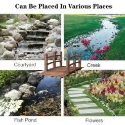 Costway 5' Wooden Bridge Stained Finish Decorative Solid Wood Garden Pond Arch Walkway 11 Costway 5' Wooden Bridge Stained Finish Decorative Solid Wood Garden Pond Arch Walkway -Sunnydaze Decor Store GUEST 1b32525d 89b1 4595 b463 810bba32bedd