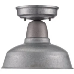 John Timberland Urban Barn Rustic Industrial Farmhouse Semi Flush Mount Outdoor Ceiling Light Galvanized Metal 8 3/4" For Post Exterior Barn Deck Yard -Sunnydaze Decor Store GUEST 1b5f2126 f6b6 47b4 a10c d28b95a30530
