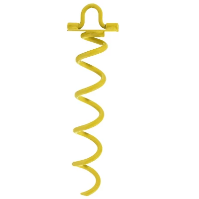 Sunnydaze Decor Sunnydaze Outdoor Tarp Tent Tie-Out Heavy-Duty Spiral Ground Anchor Stake With Folding Ring - Yellow 5 Sunnydaze Decor Sunnydaze Outdoor Tarp Tent Tie-Out Heavy-Duty Spiral Ground Anchor Stake With Folding Ring - Yellow - Image 5