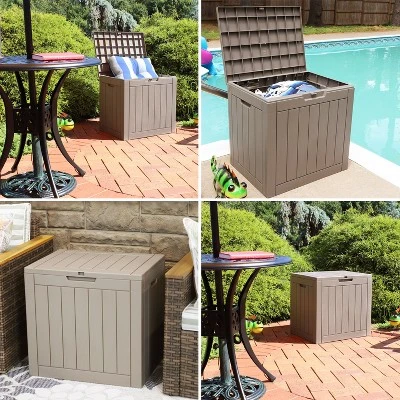 Sunnydaze Decor Sunnydaze Lockable Outdoor Small Deck Box With Storage And Side Handles - 32-Gal. 10 Sunnydaze Decor Sunnydaze Lockable Outdoor Small Deck Box With Storage And Side Handles - 32-Gal. - Image 10