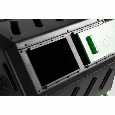 FCMP Outdoor HOTFROG 37 Gallon Plastic Dual Chamber Tumbling Composter Outdoor Elevated Rotating Garden Compost Bin, Green/Black (2 Pack) 3 FCMP Outdoor HOTFROG 37 Gallon Plastic Dual Chamber Tumbling Composter Outdoor Elevated Rotating Garden Compost Bin, Green/Black (2 Pack) - Image 3