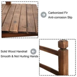 Costway 5' Wooden Bridge Stained Finish Decorative Solid Wood Garden Pond Arch Walkway 10 Costway 5' Wooden Bridge Stained Finish Decorative Solid Wood Garden Pond Arch Walkway -Sunnydaze Decor Store GUEST 1e957083 90ba 40ec b22e 27851c8cad3f