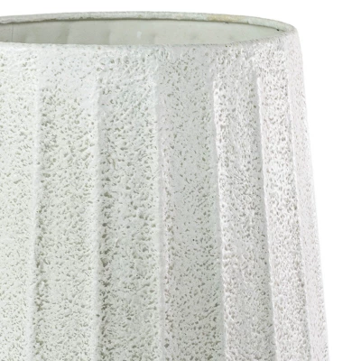 Fluted Sandy Planter White Metal - Foreside Home & Garden 3 Fluted Sandy Planter White Metal - Foreside Home & Garden - Image 3