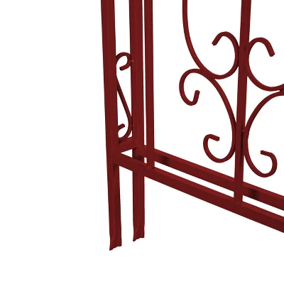 Evergreen Montebello Iron Garden Arbor, Americana Red- 53 X 84 X 23 Inches Fade And Weather Resistant Outdoor Decor 7 Evergreen Montebello Iron Garden Arbor, Americana Red- 53 X 84 X 23 Inches Fade And Weather Resistant Outdoor Decor - Image 7