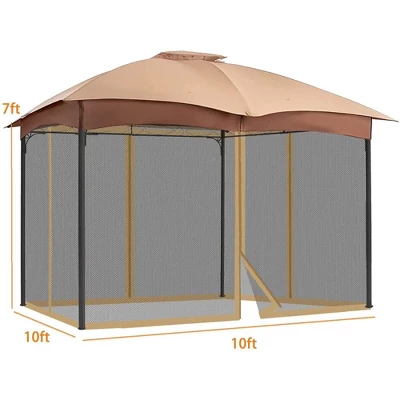 Aoodor Gazebo Netting Screen Replacement Universal 4-Panel Sidewalls 10' X 10' (Only Netting) 2 Aoodor Gazebo Netting Screen Replacement Universal 4-Panel Sidewalls 10' X 10' (Only Netting) - Image 2