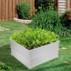 Costway 4 Pcs 48.5'' Raised Garden Bed Square Plant Box Planter Flower Vegetable White