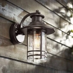 John Timberland Habitat Rustic Industrial Outdoor Wall Light Fixtures Set Of 2 Bronze Dusk To Dawn Motion Sensor 11 1/4" Seedy Glass For Exterior 10 John Timberland Habitat Rustic Industrial Outdoor Wall Light Fixtures Set Of 2 Bronze Dusk To Dawn Motion Sensor 11 1/4" Seedy Glass For Exterior -Sunnydaze Decor Store GUEST 2251ba30 d540 4e3f 8f41 6cc4c3b4f650