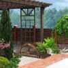 Costway 3.3FT Garden Bridge Classic Arc Wooden Bridge Decorative Garden Landscape