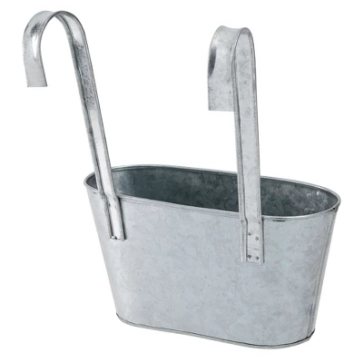 Juvale 2 Pack Galvanized Metal Hanging Bucket Planter Flower Pots For Railing, Fence, Balcony, Wall Decor, And Garden, 5 X 4.5 X 10 In 6 Juvale 2 Pack Galvanized Metal Hanging Bucket Planter Flower Pots For Railing, Fence, Balcony, Wall Decor, And Garden, 5 X 4.5 X 10 In - Image 6