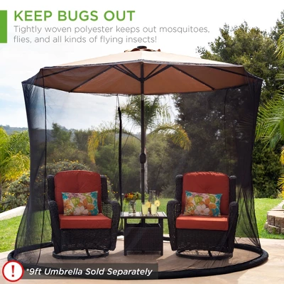 Best Choice Products 9ft Adjustable Bug Screen Accessory For Outdoor Patio Umbrella W/ Polyester Net, Fillable Base 1 Best Choice Products 9ft Adjustable Bug Screen Accessory For Outdoor Patio Umbrella W/ Polyester Net, Fillable Base