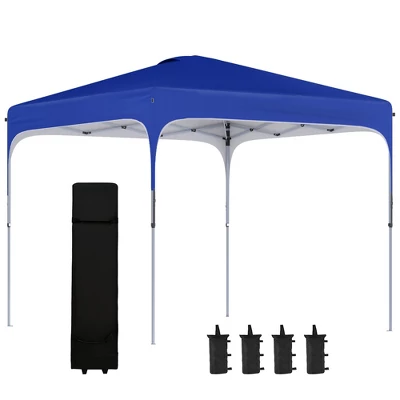Outsunny 8' X 8' Pop Up Canopy, Foldable Gazebo Tent With Carry Bag With Wheels And 4 Leg Weight Bags For Outdoor Garden Patio Party 6 Outsunny 8' X 8' Pop Up Canopy, Foldable Gazebo Tent With Carry Bag With Wheels And 4 Leg Weight Bags For Outdoor Garden Patio Party - Image 6
