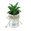 Northlight 6" Tropical Artificial Plant In Tin Planter - Green/Silver