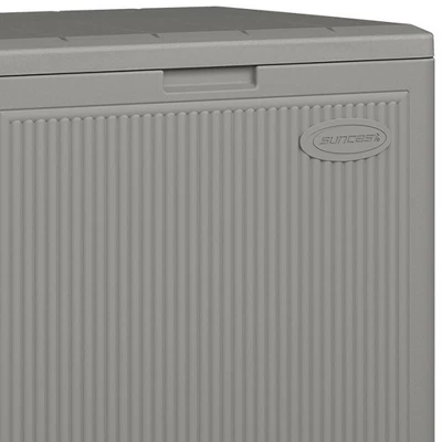 Suncast 22-Gallon Indoor/Outdoor Small Patio Deck Box, Plastic Storage Bin For Lawn, Garden, Garage, & Home Organization, Stoney 3 Suncast 22-Gallon Indoor/Outdoor Small Patio Deck Box, Plastic Storage Bin For Lawn, Garden, Garage, & Home Organization, Stoney - Image 3