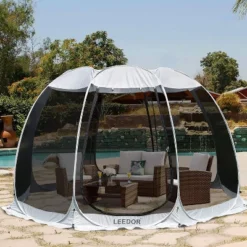 Leedor Outdoor Pop Up Portable Screen Tent With Mesh Netting Fiberglass Gazebo Gray 16 Leedor Outdoor Pop Up Portable Screen Tent With Mesh Netting Fiberglass Gazebo Gray -Sunnydaze Decor Store GUEST 26a4f8bc 1905 4c6d 8d68 5878a847f3af