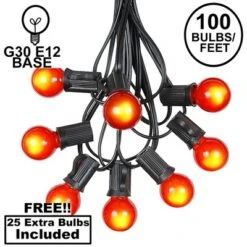 Novelty Lights 100 Feet G30 Globe Outdoor Patio String Lights, Black Wire -Sunnydaze Decor Store GUEST 26d463db 0445 4ff9 84ab c0063873fb1b