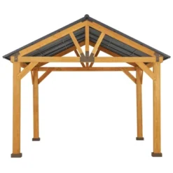 Outsunny 11x13 Hardtop Gazebo With Wooden Frame, Permanent Metal Roof Gazebo Canopy With Ceiling Hook For Garden, Patio, Backyard 7 Outsunny 11x13 Hardtop Gazebo With Wooden Frame, Permanent Metal Roof Gazebo Canopy With Ceiling Hook For Garden, Patio, Backyard -Sunnydaze Decor Store GUEST 26e6fb2e 40a8 4bba a3c0 52b55a17fa65