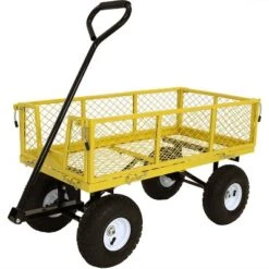 Sunnydaze Decor Sunnydaze Outdoor Lawn And Garden Heavy-Duty Durable Steel Mesh Utility Wagon Cart With Removable Sides -Sunnydaze Decor Store GUEST 2726671b 93f7 42c0 b8bd 55d3ad3c8615
