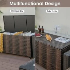Costway 96 Gallon Patio Rattan Storage Deck Box Container Garden Liner Wheels Mix Brown/Grey 15 Costway 96 Gallon Patio Rattan Storage Deck Box Container Garden Liner Wheels Mix Brown/Grey -Sunnydaze Decor Store GUEST 2752c03f dcaf 457b ad30 8b1aa340460e