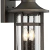 Minka Lavery Modern Outdoor Wall Light Fixture Oil Rubbed Bronze 17 3/4" Seeded Glass For Post Exterior Barn Deck Porch Yard Patio
