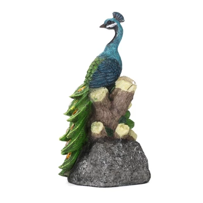 Techko Maid Peacock Calm Solar Outdoor Garden Statue Decor With Spotlight 2 Techko Maid Peacock Calm Solar Outdoor Garden Statue Decor With Spotlight - Image 2