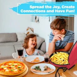 Courant 12 Inch Red Electronic Pizza Maker, Griddle And Oven With Food Board Included -Sunnydaze Decor Store GUEST 282a74e1 907d 49c4 865b 9a1b5c09c92b