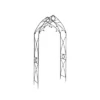 Achla Designs 112.5" Classic Gothic Quatrefoil Iron Garden Arbor Graphite Powder Coated Finish