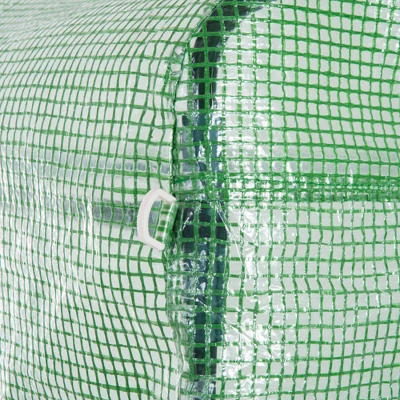 Outsunny 6' X 6' X 6' Tunnel Greenhouse Outdoor Walk-In Hot House With Roll-up Plastic Cover And Zippered Door, Steel Frame, Green 5 Outsunny 6' X 6' X 6' Tunnel Greenhouse Outdoor Walk-In Hot House With Roll-up Plastic Cover And Zippered Door, Steel Frame, Green - Image 5