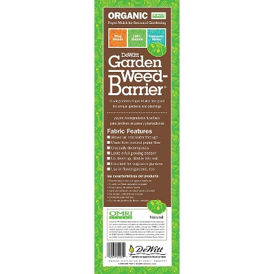 DeWitt NAT4300 4 X 300 Ft All Natural Organic Biodegradable Paper Mulch Garden Weed Control Barrier 1 DeWitt NAT4300 4 X 300 Ft All Natural Organic Biodegradable Paper Mulch Garden Weed Control Barrier
