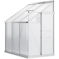 Outsunny 6' X 4' Aluminum Lean-to Greenhouse Polycarbonate Walk-in Garden Greenhouse With Adjustable Roof Vent, Rain Gutter And Sliding Door 7 Outsunny 6' X 4' Aluminum Lean-to Greenhouse Polycarbonate Walk-in Garden Greenhouse With Adjustable Roof Vent, Rain Gutter And Sliding Door -Sunnydaze Decor Store GUEST 29b68d6a 1cb4 4c82 a10c 0d820fca8210