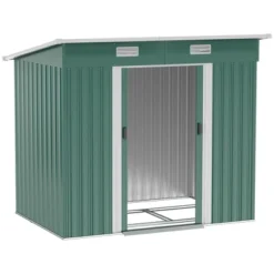 Outsunny Metal Outdoor Storage Shed 7' X 4', Lockable Garden Tool Storage For Backyard, Patio, Lawn, Dark Green 7 Outsunny Metal Outdoor Storage Shed 7' X 4', Lockable Garden Tool Storage For Backyard, Patio, Lawn, Dark Green -Sunnydaze Decor Store GUEST 29ecb3bf 1366 4033 b8e9 0138ec96b907