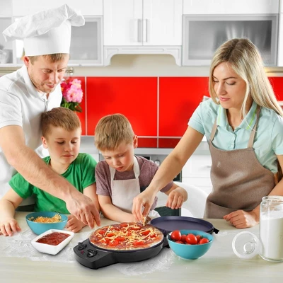 Courant 12 Inch Electric Griddle And Pizza Maker W/ Dial, Opens 180° 1 Courant 12 Inch Electric Griddle And Pizza Maker W/ Dial, Opens 180°