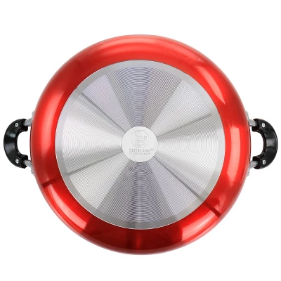 Better Chef 12 Inch Red Aluminum Deep Fryer Pan With Glass Lid 2 Better Chef 12 Inch Red Aluminum Deep Fryer Pan With Glass Lid - Image 2