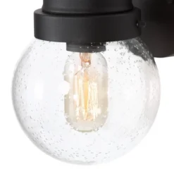 11" Metal/Glass Globe Outdoor Wall Lamp Black - LNC -Sunnydaze Decor Store GUEST 2a83baf3 b20c 4afb b1ee 0cda4bc6b276