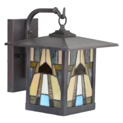 11.75" 1-Light Mona Mission Style Outdoor Wall Lantern Sconce Bronze - River Of Goods -Sunnydaze Decor Store GUEST 2a9575f1 cd03 4e0e 8042 7a158471176d