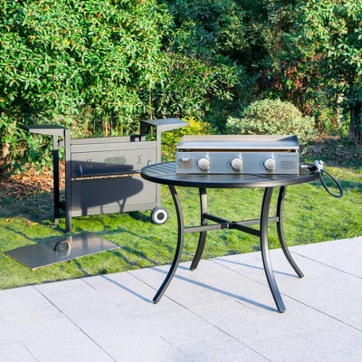 Captiva Designs GR20 3-Burner Portable Propane Gas Griddle With Cart And Lid - Black 1 Captiva Designs GR20 3-Burner Portable Propane Gas Griddle With Cart And Lid - Black