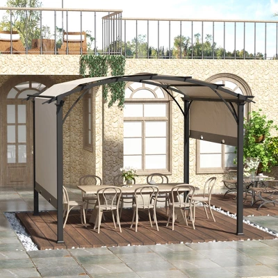 Outsunny 11' X 11' Outdoor Retractable Pergola Canopy With Sun Shade Unique Design Canopy Patio Metal Shelter For Garden Porch Beach 1 Outsunny 11' X 11' Outdoor Retractable Pergola Canopy With Sun Shade Unique Design Canopy Patio Metal Shelter For Garden Porch Beach