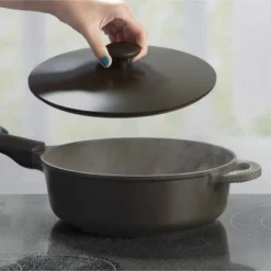 Goodful 3qt Cast Aluminum, Ceramic Deep Cooker With Lid, Side Handle And Long Handle -Sunnydaze Decor Store GUEST 2c10fac8 db92 44bb aaf1 abbe1d478469