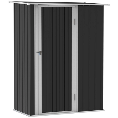 Outsunny 5' X 3' Metal Garden Storage Shed Tool House With Lockable Door For Backyard, Patio, Lawn 7 Outsunny 5' X 3' Metal Garden Storage Shed Tool House With Lockable Door For Backyard, Patio, Lawn - Image 7