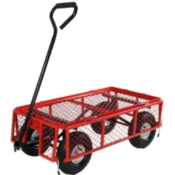 Sunnydaze Decor Sunnydaze Outdoor Lawn And Garden Heavy-Duty Durable Steel Mesh Utility Wagon Cart With Removable Sides -Sunnydaze Decor Store GUEST 2c711135 41db 4315 9e26 435b8396c262